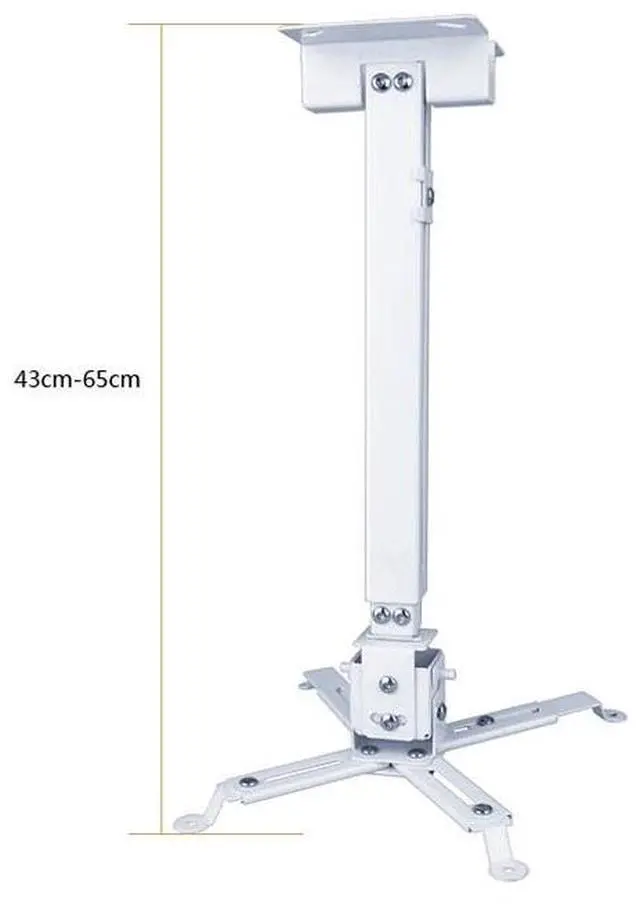 Alt view image 4 of 7 - WHITE Steel Projector Ceiling Mount Bracket LCD DLP Extendable Adjustable 44lbs