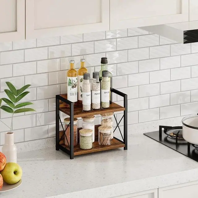 Alt view image 5 of 7 - Countertop Shelf Organizer 2 Tier Kitchen Spice Rack Office Table Organizer
