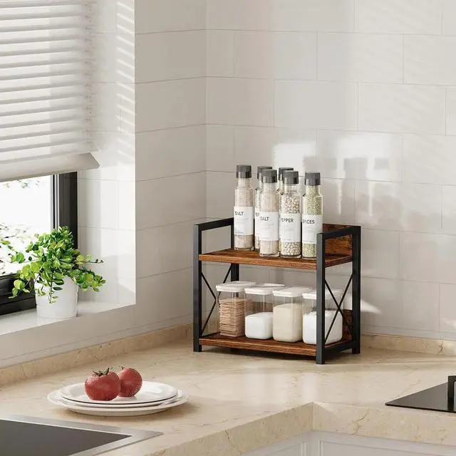 Alt view image 4 of 7 - Countertop Shelf Organizer 2 Tier Kitchen Spice Rack Office Table Organizer