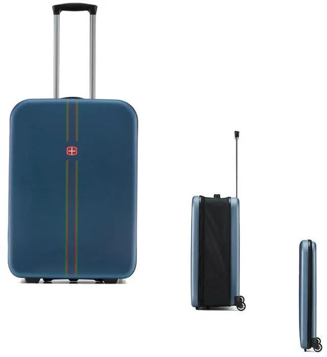 Main image of Collapsible Compact Luggage 20 In Suitcase Travel Foldable Carryon Suitcase Blue