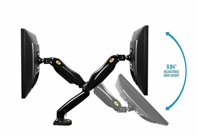 Alt view image 5 of 7 - Dual Monitor Desk Mount Gas Spring Arm Stand Table Deskmount for LCD Screen