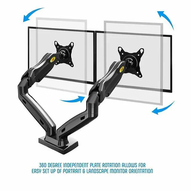 Alt view image 7 of 7 - Dual Monitor Desk Mount Gas Spring Arm Stand Table Deskmount for LCD Screen