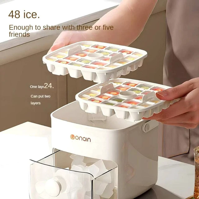 Alt view image 3 of 7 - Ice Cube Maker Box Portable Storage Tray with Cover