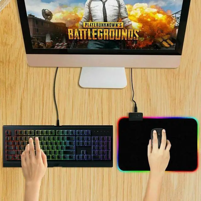 Alt view image 6 of 7 - Gaming Mouse Pad RGB LED Light Color Switching For Computer Laptop Colorfull