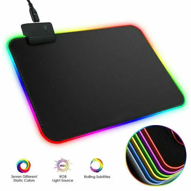 Main image of Gaming Mouse Pad RGB LED Light Color Switching For Computer Laptop Colorfull