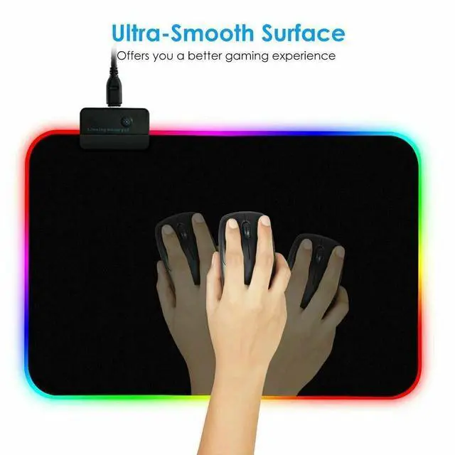 Alt view image 5 of 7 - Gaming Mouse Pad RGB LED Light Color Switching For Computer Laptop Colorfull