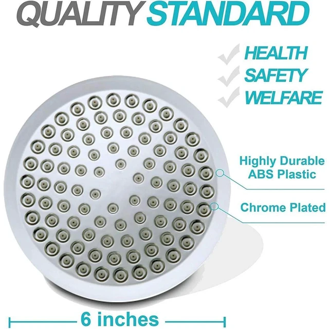 Alt view image 4 of 7 - High Pressure 6 Inch Shower Head Chrome Swivel Ball Joint Angle Adjustable