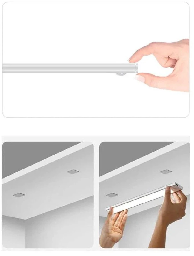 Alt view image 3 of 7 - 2 x LED Motion Sensor Cabinet Light Under Counter Closet Cordless Rechargable
