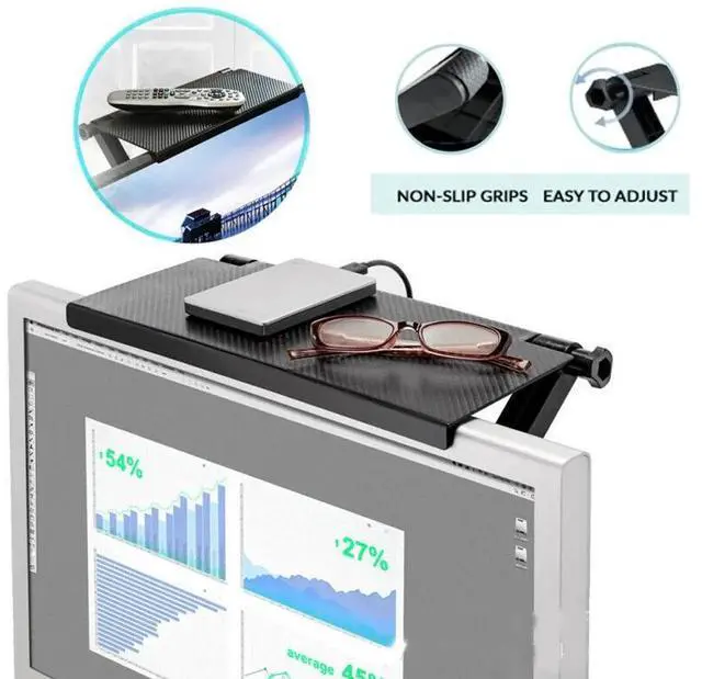 Alt view image 4 of 7 - Monitor TV Top Rack Accessory Set-top Box Holder Bracket Shelf for Storage