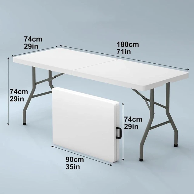 Alt view image 6 of 7 - Foldable Table Heavy Duty Indoor Outodoor Picnic Camping Dining Work Desk 6Ft