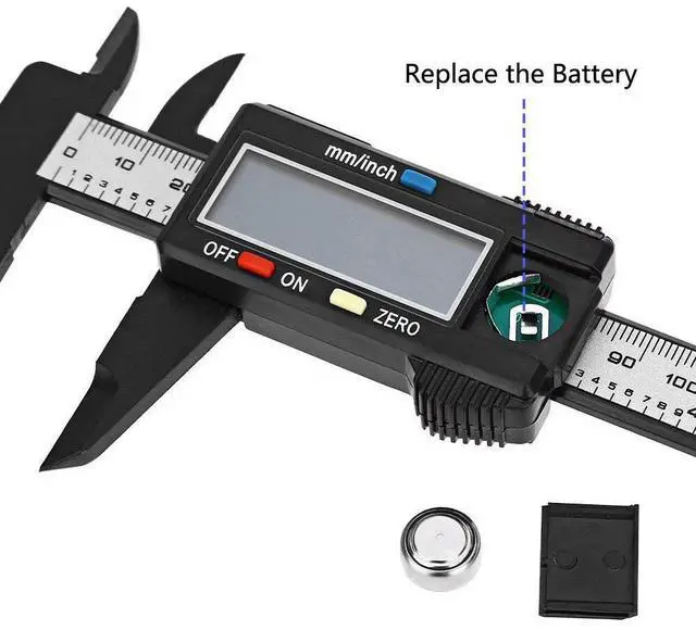 Alt view image 5 of 5 - Digital Caliper Measuring Tool Large LCD Screen 0-6Inch/150mm Carbon Fiber Gauge
