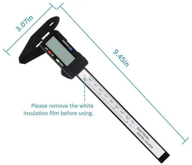 Alt view image 3 of 5 - Digital Caliper Measuring Tool Large LCD Screen 0-6Inch/150mm Carbon Fiber Gauge