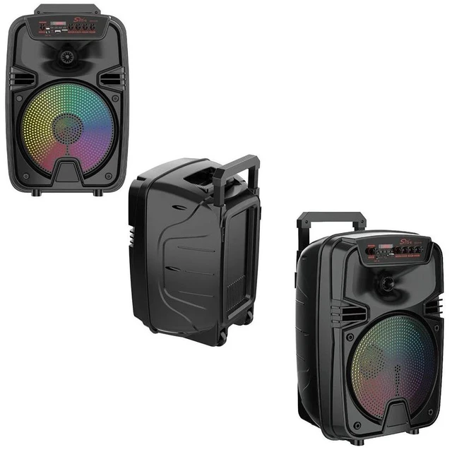 Alt view image 6 of 7 - Portable Bluetooth 12 Inch Speaker Subwoofer RGB LED Light Wireless & Wired Micr