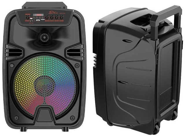 Alt view image 4 of 7 - Portable Bluetooth 12 Inch Speaker Subwoofer RGB LED Light Wireless & Wired Micr