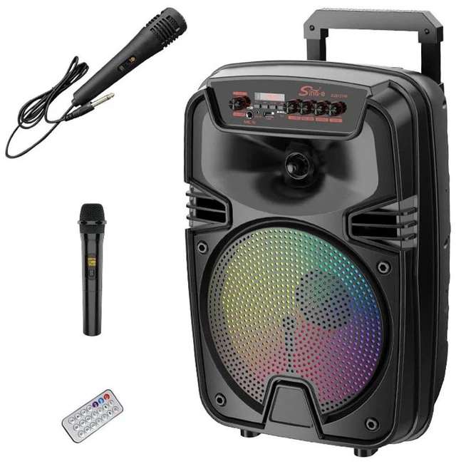 Main image of Portable Bluetooth 12 Inch Speaker Subwoofer RGB LED Light Wireless & Wired Micr