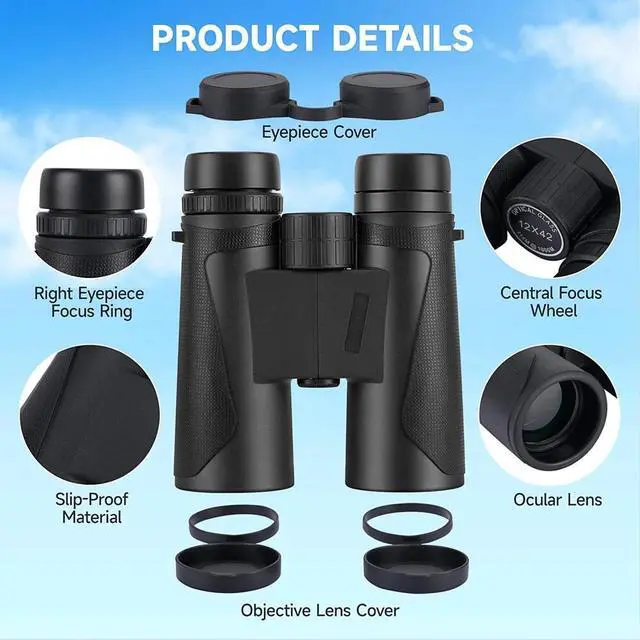 Alt view image 5 of 7 - Binoculars 12 x 42 Telescope Hunting Outdoor Zoom High Definition