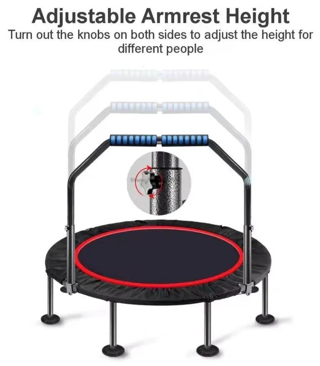 Alt view image 2 of 7 - Trampoline 40 Inch Indoor Outdoor Home Fitness Exercise Foldable Rebounder