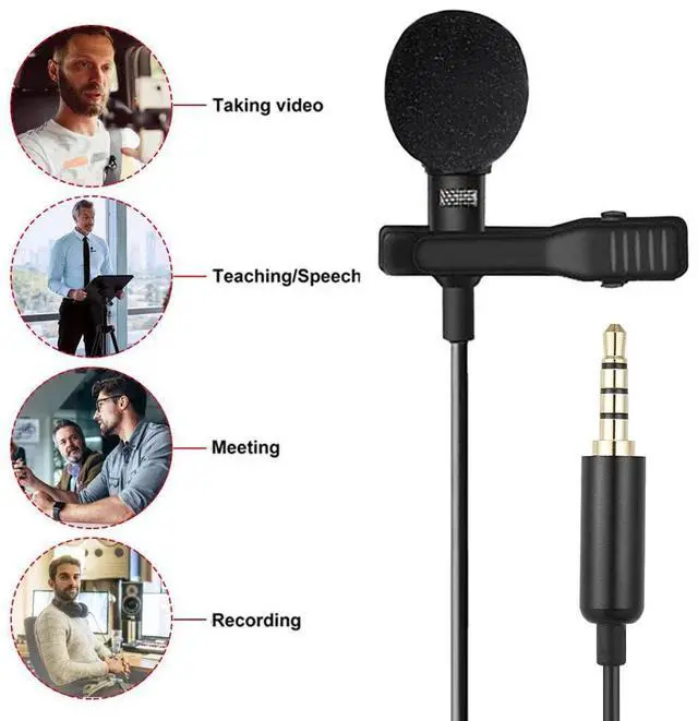 Alt view image 6 of 7 - Lavalier Mic Mini Clip-on Ultimate Omnidirectional Portable Wired Microphone