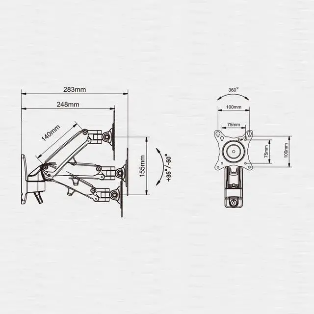 Alt view image 3 of 7 - Wall Mount Gas Strut Full Motion LED LCD Monitor Tilt Arm Bracket 19 - 27 in