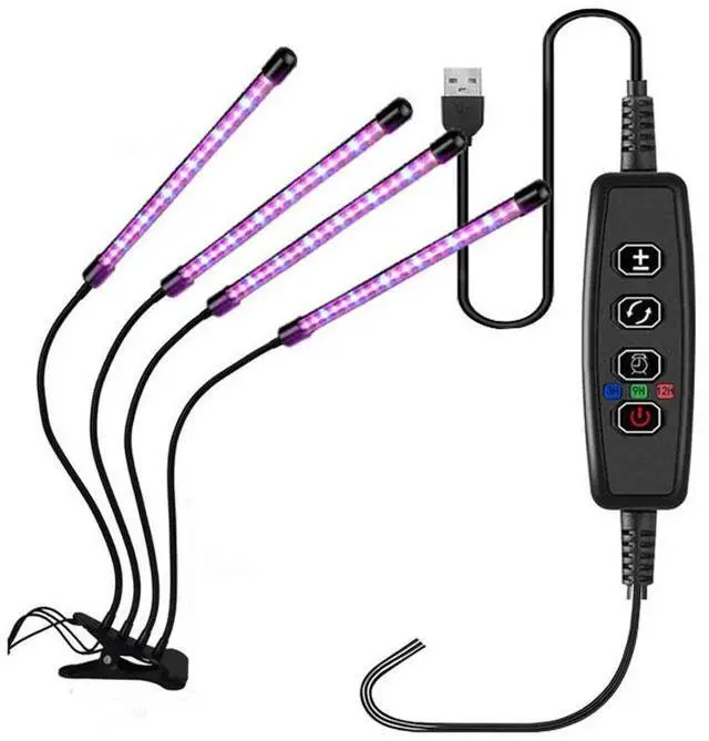 Main image of 4 LED Grow Light Full Spectrum Plant Lights for Indoor Plants with Auto Timer