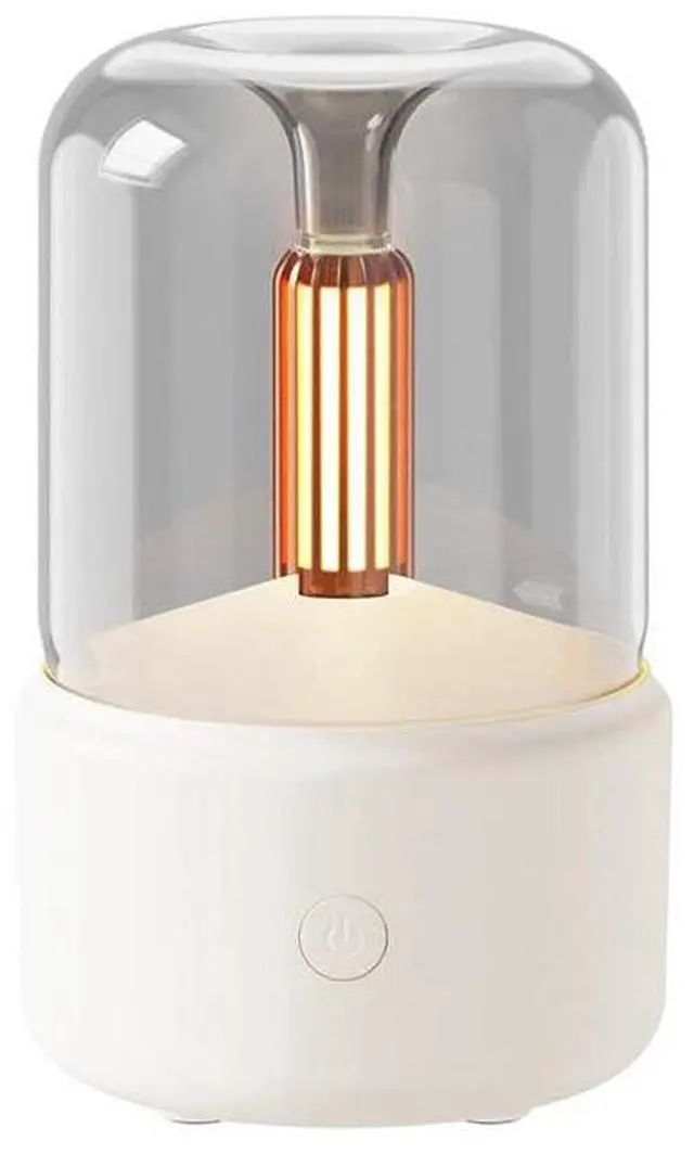 Main image of Portable Candlelight Diffuser 120ml Ultrasonic Air Humidifier Cool Mist- White
