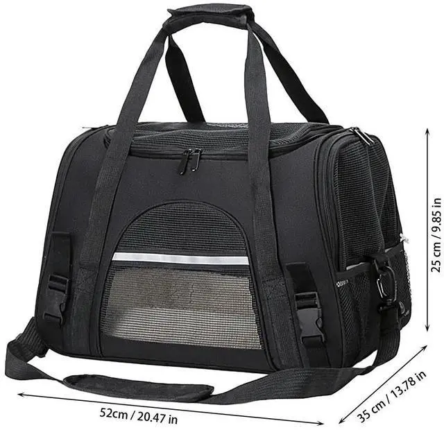 Alt view image 5 of 7 - Pet Cat Carrier Bag Mesh Breathable Travel Foldable Handbag Shoulder Bag