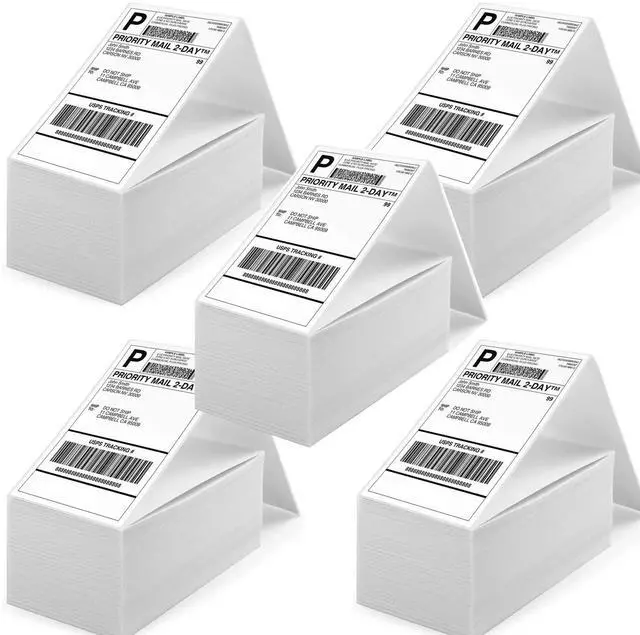 Main image of 5000 x Direct Thermal Shipping Label 5 x Stacks 1000 Labels Stack Fanfold 4x6