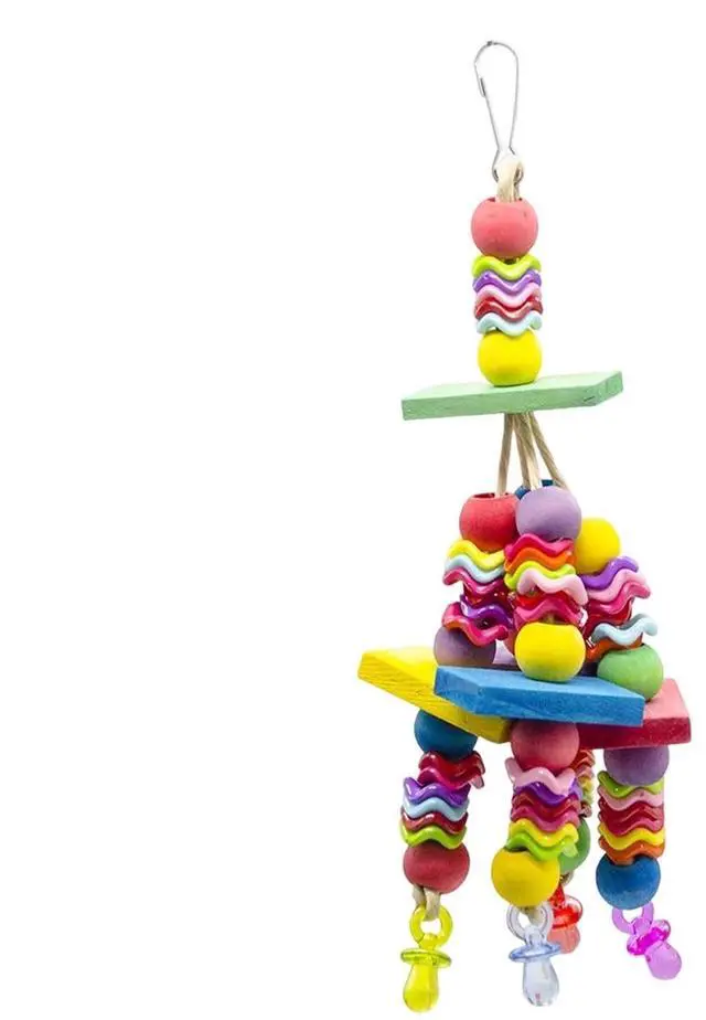 Main image of Hanging Bird Toy - Interactive Enrichment for Parrots, Quakers, Caiques Chew Toy