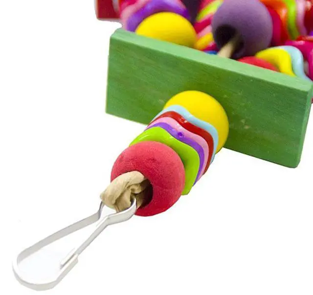 Alt view image 6 of 7 - Hanging Bird Toy - Interactive Enrichment for Parrots, Quakers, Caiques Chew Toy