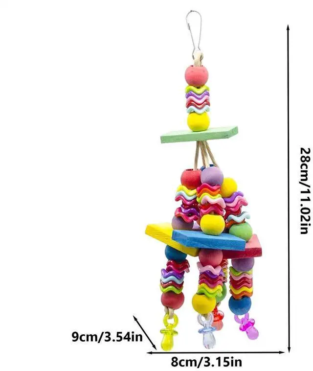 Alt view image 7 of 7 - Hanging Bird Toy - Interactive Enrichment for Parrots, Quakers, Caiques Chew Toy
