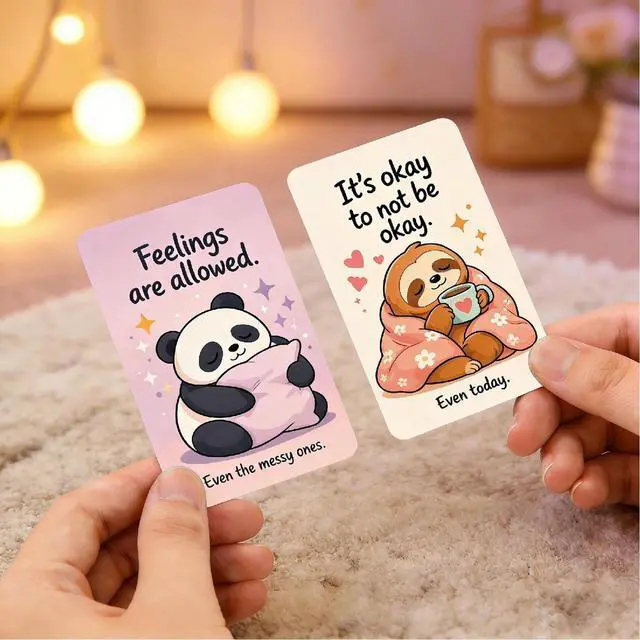 Alt view image 6 of 7 - Progress is Progress Affirmation Cards For Kids Anxiety & Self Compassion