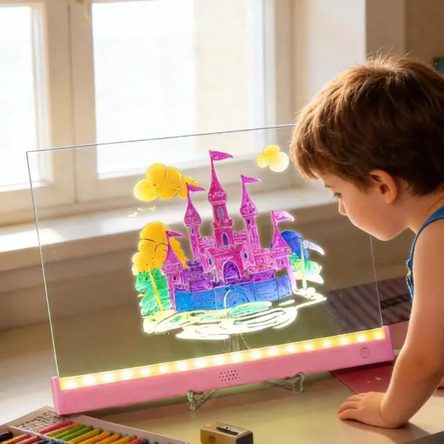 Main image of LED Drawing Board for Kids, Touch Switch Doodle Glow Note Board with Markers