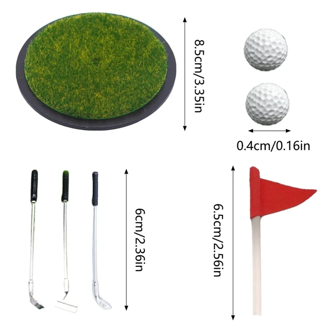 Alt view image 7 of 7 - Mini Desktop Golf Game Set Mini Tabletop Golf Set Putter Flag Balls