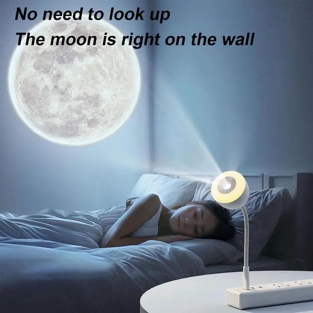 Alt view image 2 of 7 - 1pc USB Ceiling Moon LED Moon Night Light USB Projector Moon Room Decor Lamp