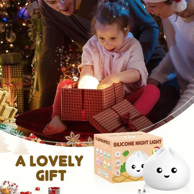 Alt view image 6 of 7 - Silicone Night Light for Kids, Cute Lamp Dumpling Light Touch Lamp Birthday Gift