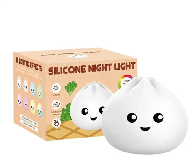 Main image of Silicone Night Light for Kids, Cute Lamp Dumpling Light Touch Lamp Birthday Gift