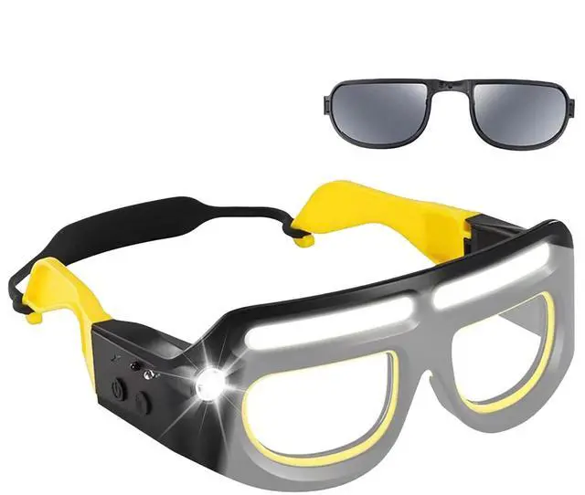 Alt view image 2 of 7 - LED Glasses Rechargeable Headlight Glasses with Motion Sensor 5 Modes Light Up