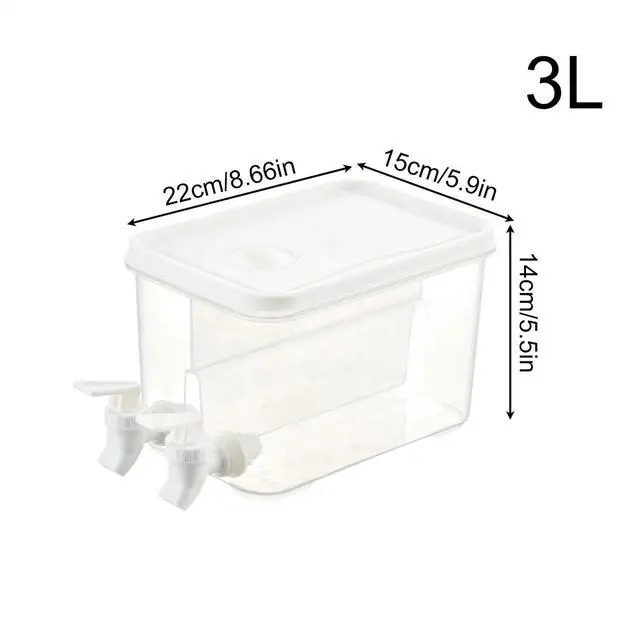 Alt view image 4 of 7 - 3L Fridge Water Dispenser, Plastic Drinks Dispenser with Tap for Cold Drinks