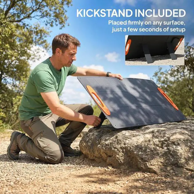 Alt view image 4 of 7 - 100W Portable Solar Panel Solar Charger with USB-A & USB-C Output