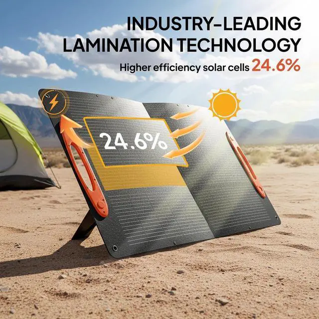 Alt view image 5 of 7 - 100W Portable Solar Panel Solar Charger with USB-A & USB-C Output