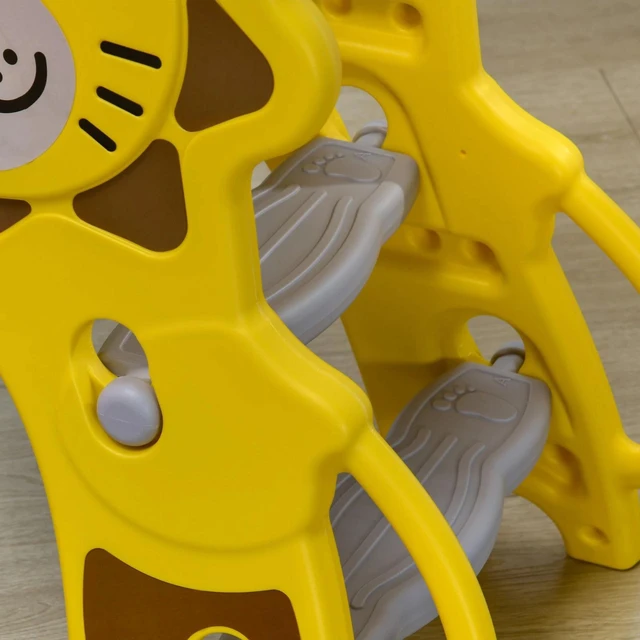 Alt view image 7 of 7 - 3 in 1 Toddler Slide for Indoor with Basketball Hoop Yellow