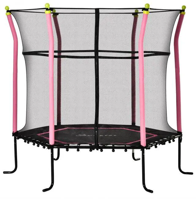 Main image of Kids Trampoline Mini Bouncer Jumper w/ Enclosure Net Indoor