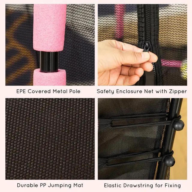 Alt view image 6 of 7 - Kids Trampoline Mini Bouncer Jumper w/ Enclosure Net Indoor