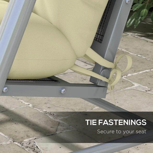 Alt view image 5 of 7 - Set of 4 Patio Chair Cushions for Seat, Back, with Pillows, Cream White