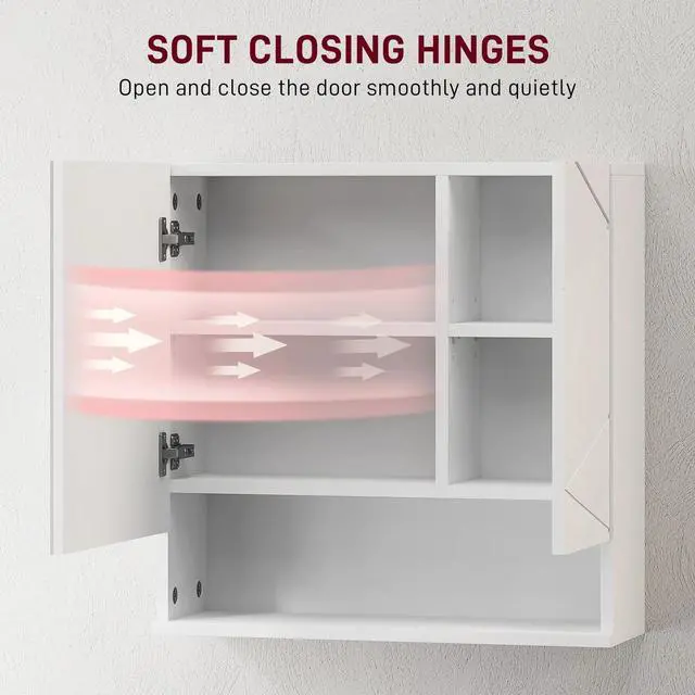 Alt view image 6 of 7 - Medicine Cabinet with Shelf, Bathroom Mirror Cabinet, White