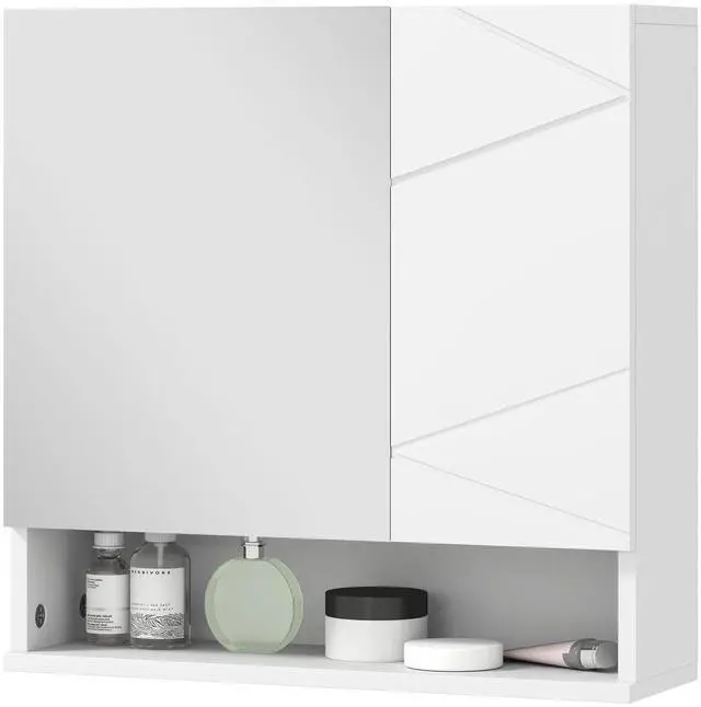 Alt view image 7 of 7 - Medicine Cabinet with Shelf, Bathroom Mirror Cabinet, White
