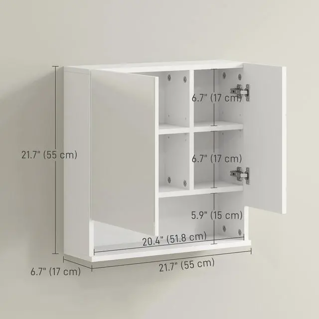 Alt view image 3 of 7 - Medicine Cabinet with Shelf, Bathroom Mirror Cabinet, White