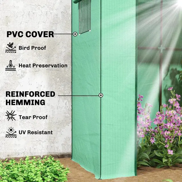 Alt view image 6 of 7 - Tomato Greenhouse Reinforced PE Cover Walk-in Green House