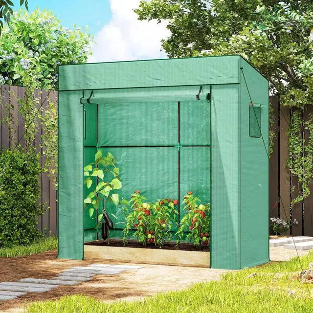 Alt view image 3 of 7 - Tomato Greenhouse Reinforced PE Cover Walk-in Green House