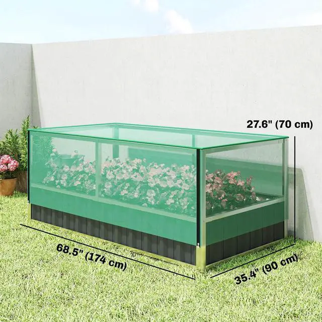 Alt view image 4 of 7 - Raised Garden Bed with Cover, Gloves Dark Grey
